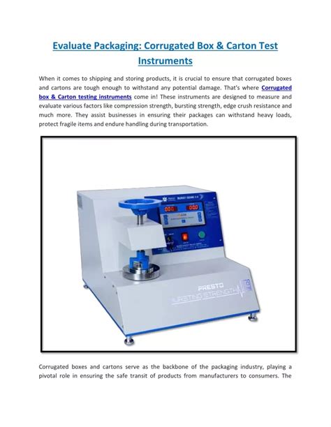 carton box testing standards